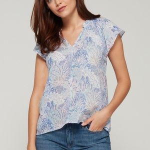 Gap Short Sleeve Floral Printed Peasant Blouse (M)